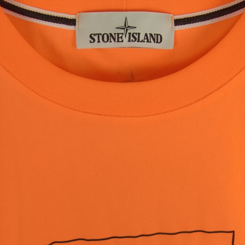 STONE ISLAND ストーンアイランド 70152NS80 Fluo Graphic Tee グラフィック プリント 半袖 Tシャツ オレンジ系 XXL【中古】