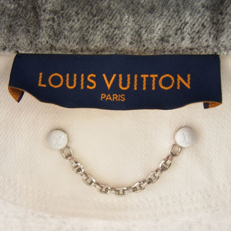 LOUIS VUITTON ルイ・ヴィトン 21AW RM212Q QYZ HLS09W モノグラム グラデーション ワーク デニムジャケット 長袖 シャツ グレー系 ホワイト系 XS【中古】