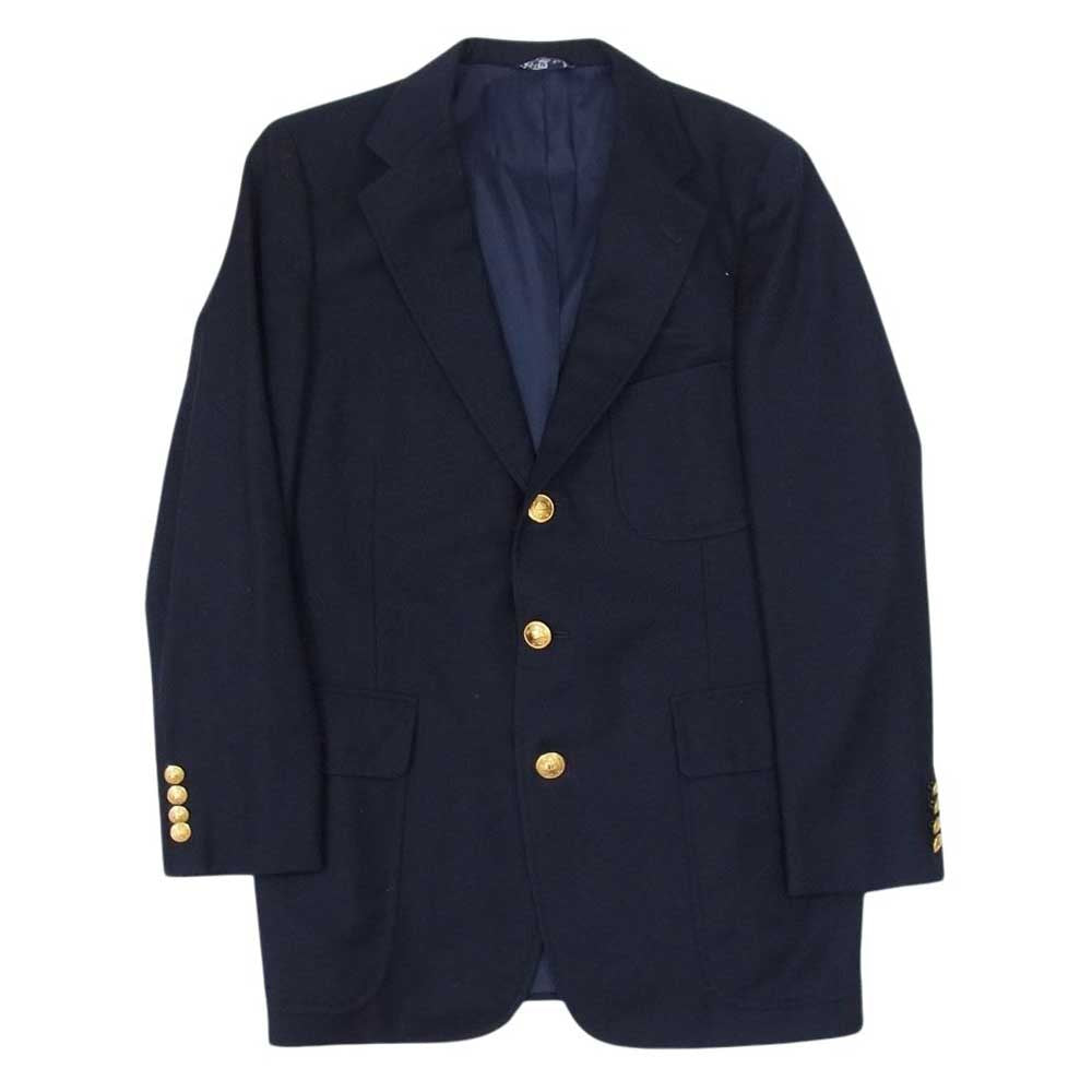 POLO RALPH LAUREN ポロ・ラルフローレン 紺 ブレザー  ウール シングル テーラード ジャケット 金ボタン ネイビー系 C98 W86 T180【中古】