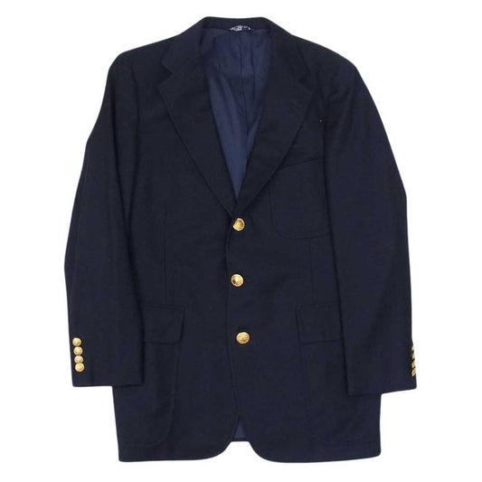 POLO RALPH LAUREN ポロ・ラルフローレン 紺 ブレザー  ウール シングル テーラード ジャケット 金ボタン ネイビー系 C98 W86 T180【中古】