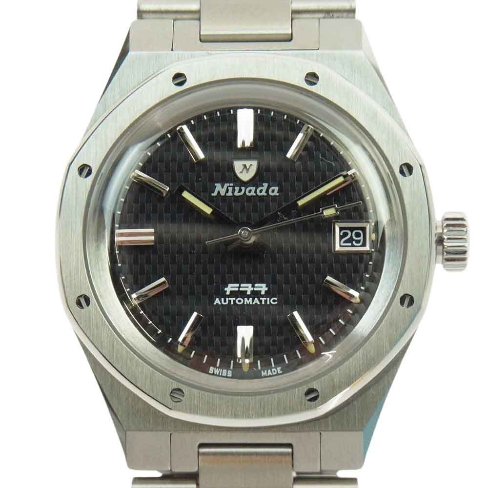 ニバダ グレンヒェン 69000A77 F77デイト 腕時計 自動巻き シルバー系【美品】【中古】