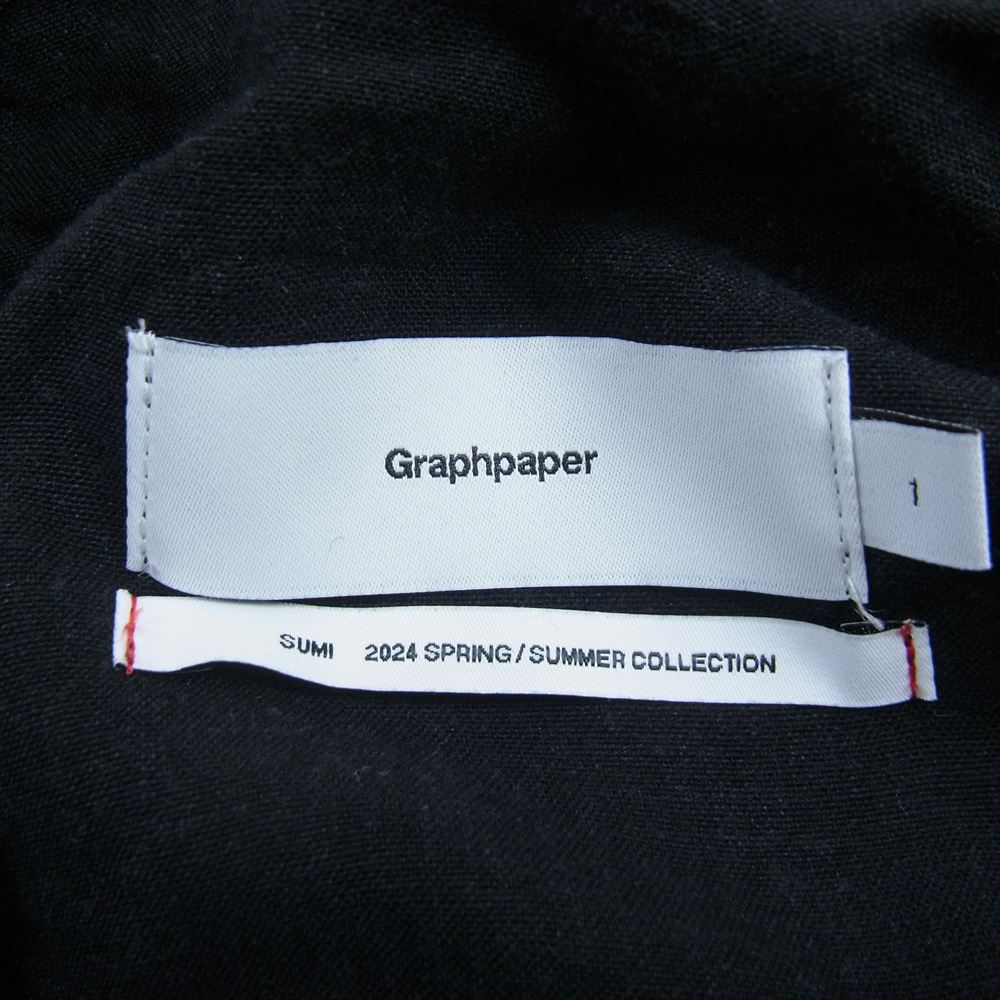 GRAPHPAPER グラフペーパー 24SS GM241-40237 Linen Cupro Track Pants リネン キュプラ トラック パンツ ブラック系 1【中古】