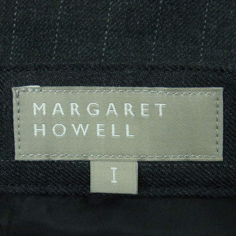MARGARET HOWELL マーガレットハウエル 578-232106 ピンストライプ ショート スカート 日本製 ダークグレー系 1【中古】
