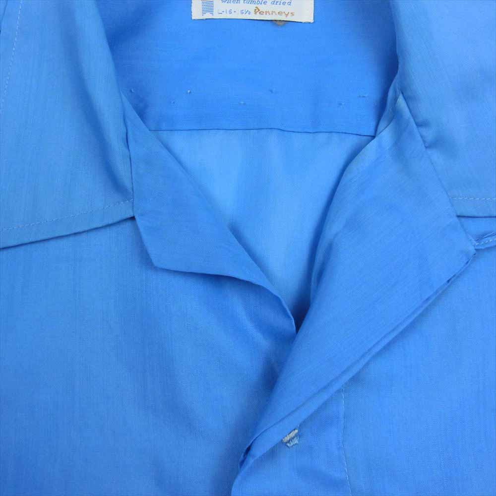 タウンクラフト ヴィンテージ 50s 60s PENNEYSタグ オープンカラー 半袖 シャツ ブルー系 L【中古】