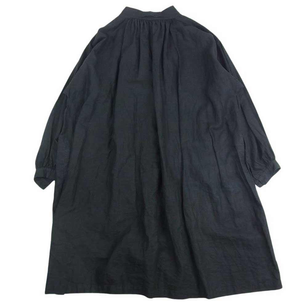 ヴィンテージ ヴィンテージ 30s 40s  Braillon製 biaude フレンチワーク ビヨード フルオープン ロング シャツ コート ブラック系【中古】