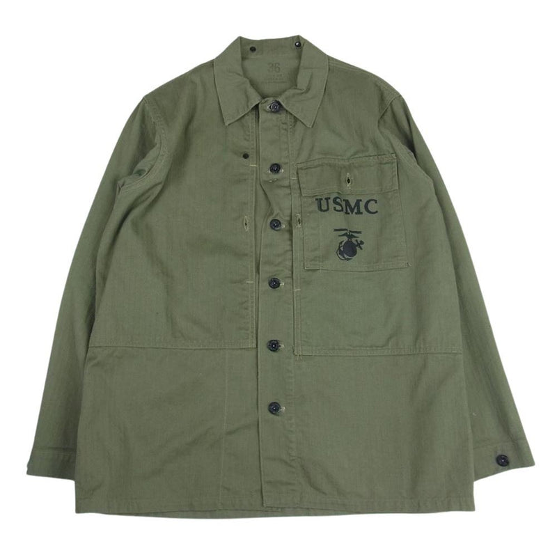 ヴィンテージ ヴィンテージ 40s USMC  P44 HBT jacket アメリカ 海兵隊 ミリタリー ジャケット カーキ系 36【中古】