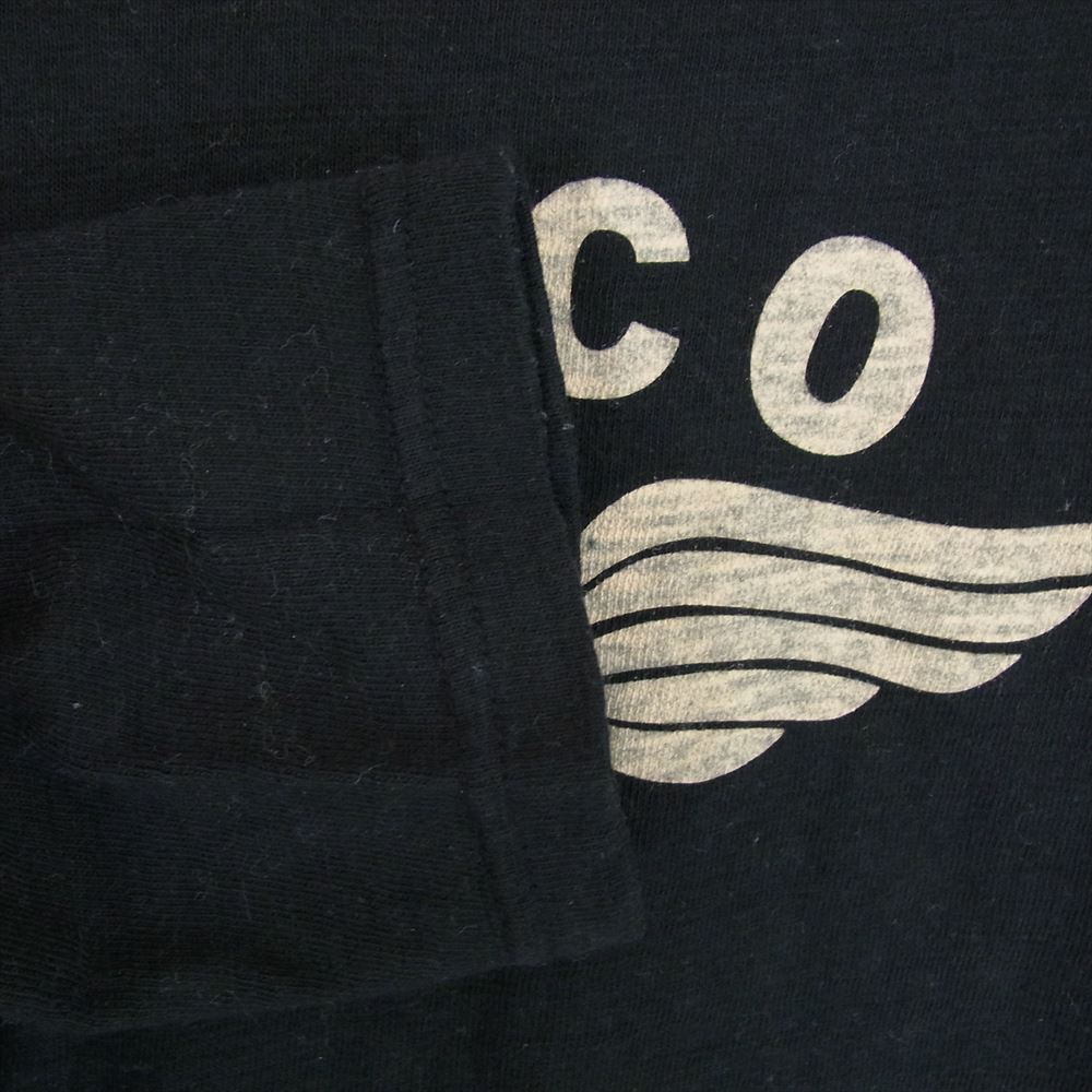 BUCO ブコ ロゴ プリント Tシャツ 長袖  カットソー 丸首 クルーネック ブラック系 XL【中古】