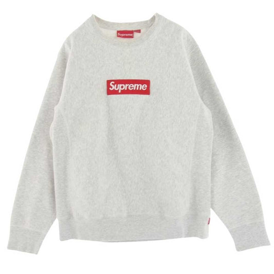 Supreme シュプリーム 18AW Box Logo Crewneck Sweatshirt  ボックスロゴ プルオーバー クルーネック スウェット アッシュグレー グレー系 S【中古】