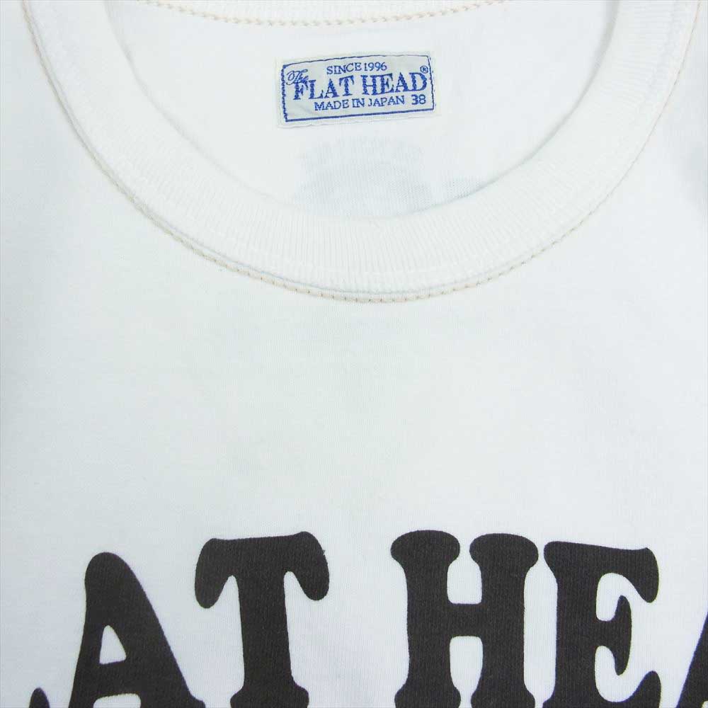 THE FLAT HEAD ザフラットヘッド FN-THC-014 T SHIRT THC SERIES 3本針の1本外し縫製 ヘビー ウェイト 半袖 Tシャツ  ホワイト系 38【中古】