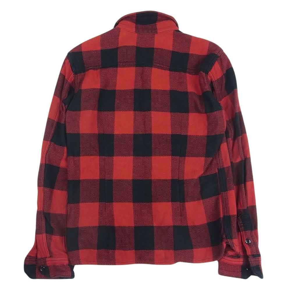 THE FLAT HEAD ザフラットヘッド バッファローチェック ブロックチェック 長袖 ヘビー ネル シャツ  レッド系 36【中古】