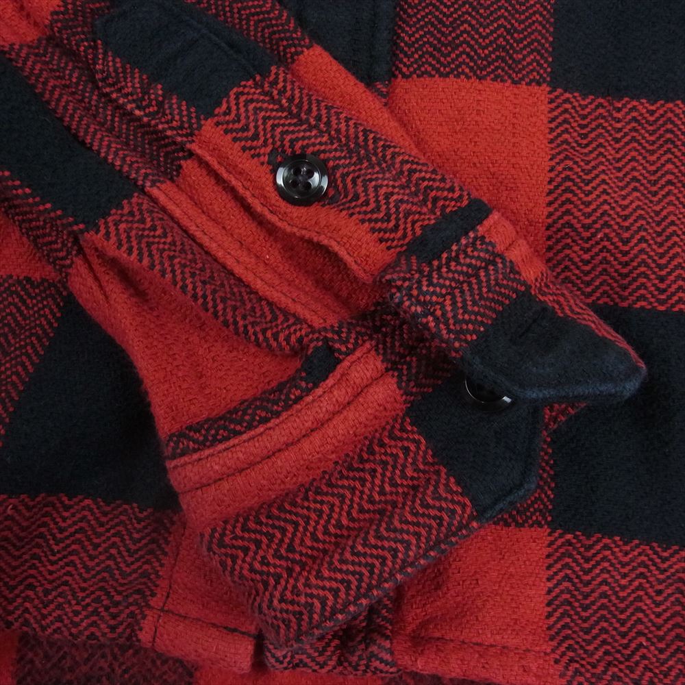 THE FLAT HEAD ザフラットヘッド バッファローチェック ブロックチェック 長袖 ヘビー ネル シャツ  レッド系 36【中古】