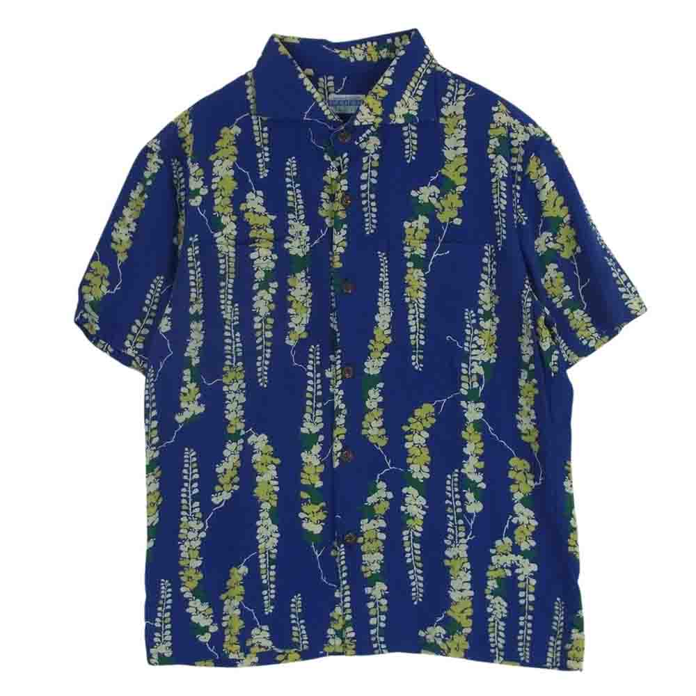 THE FLAT HEAD ザフラットヘッド F-SHS-004S HAWAIIAN SHIRTS ハワイアン アロハ シャツ 半袖 ブルー系 S 36【中古】