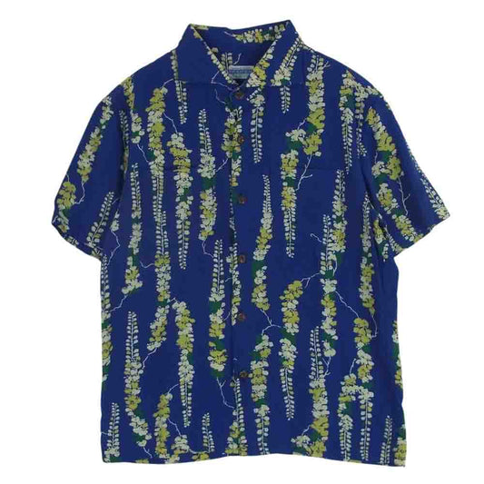 THE FLAT HEAD ザフラットヘッド F-SHS-004S HAWAIIAN SHIRTS ハワイアン アロハ シャツ 半袖 ブルー系 S 36【中古】