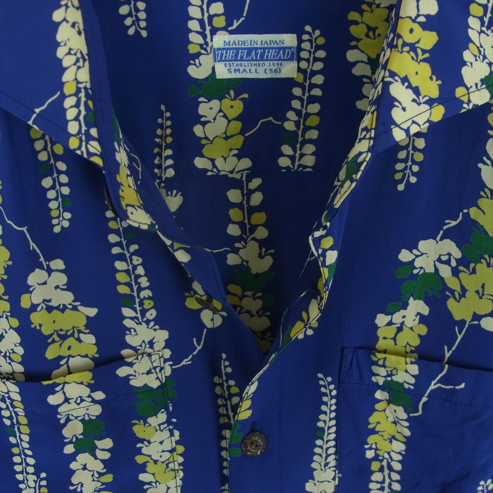 THE FLAT HEAD ザフラットヘッド F-SHS-004S HAWAIIAN SHIRTS ハワイアン アロハ シャツ 半袖 ブルー系 S 36【中古】