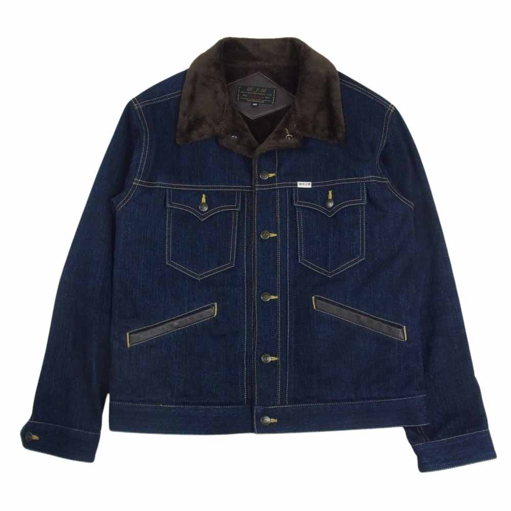 R.J.B アールジェイビー THE FLAT HEAD フラットヘッド ジンバブエコットン デニム ボア ジャケット インディゴブルー系 40【中古】