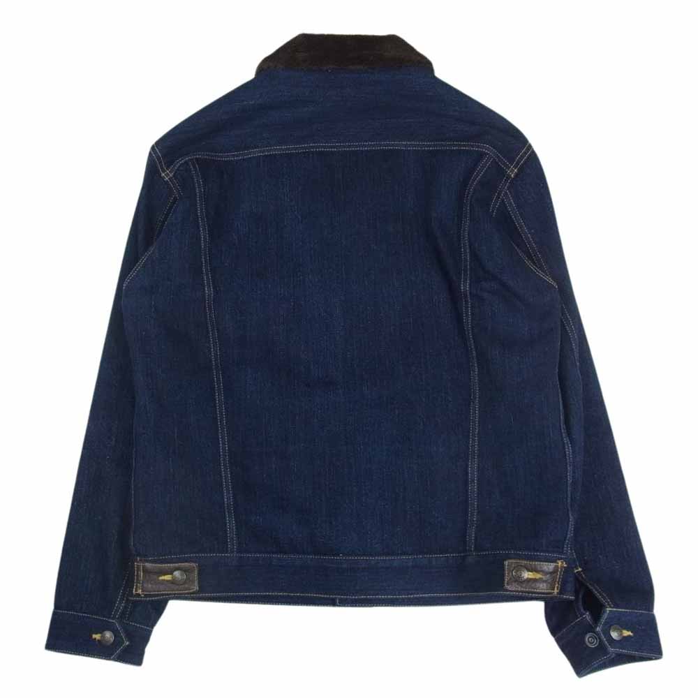 R.J.B アールジェイビー THE FLAT HEAD フラットヘッド ジンバブエコットン デニム ボア ジャケット インディゴブルー系 40【中古】
