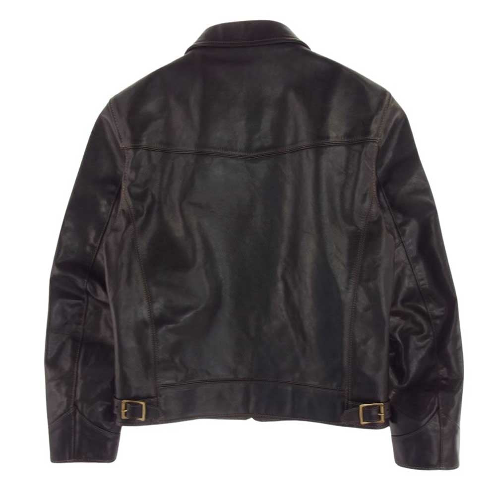 THE FLAT HEAD ザフラットヘッド SRJ-07C  HORSE HIDE RIDERS JKT ホースハイド 馬革 レザー 茶芯革 シングル ライダース ジャケット ブラック系 S【中古】