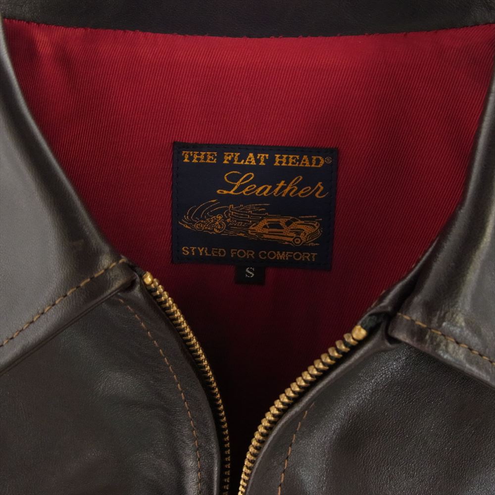 THE FLAT HEAD ザフラットヘッド SRJ-07C  HORSE HIDE RIDERS JKT ホースハイド 馬革 レザー 茶芯革 シングル ライダース ジャケット ブラック系 S【中古】