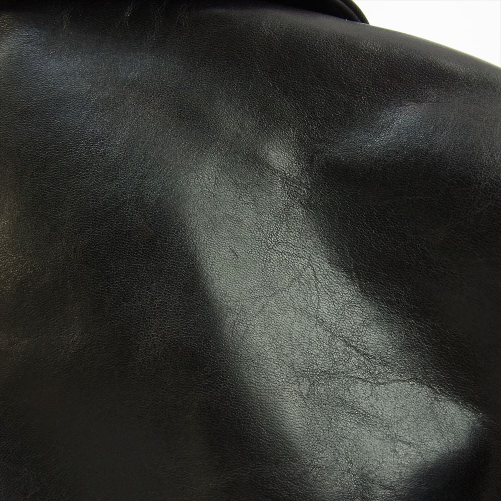 THE FLAT HEAD ザフラットヘッド SRJ-07C  HORSE HIDE RIDERS JKT ホースハイド 馬革 レザー 茶芯革 シングル ライダース ジャケット ブラック系 S【中古】