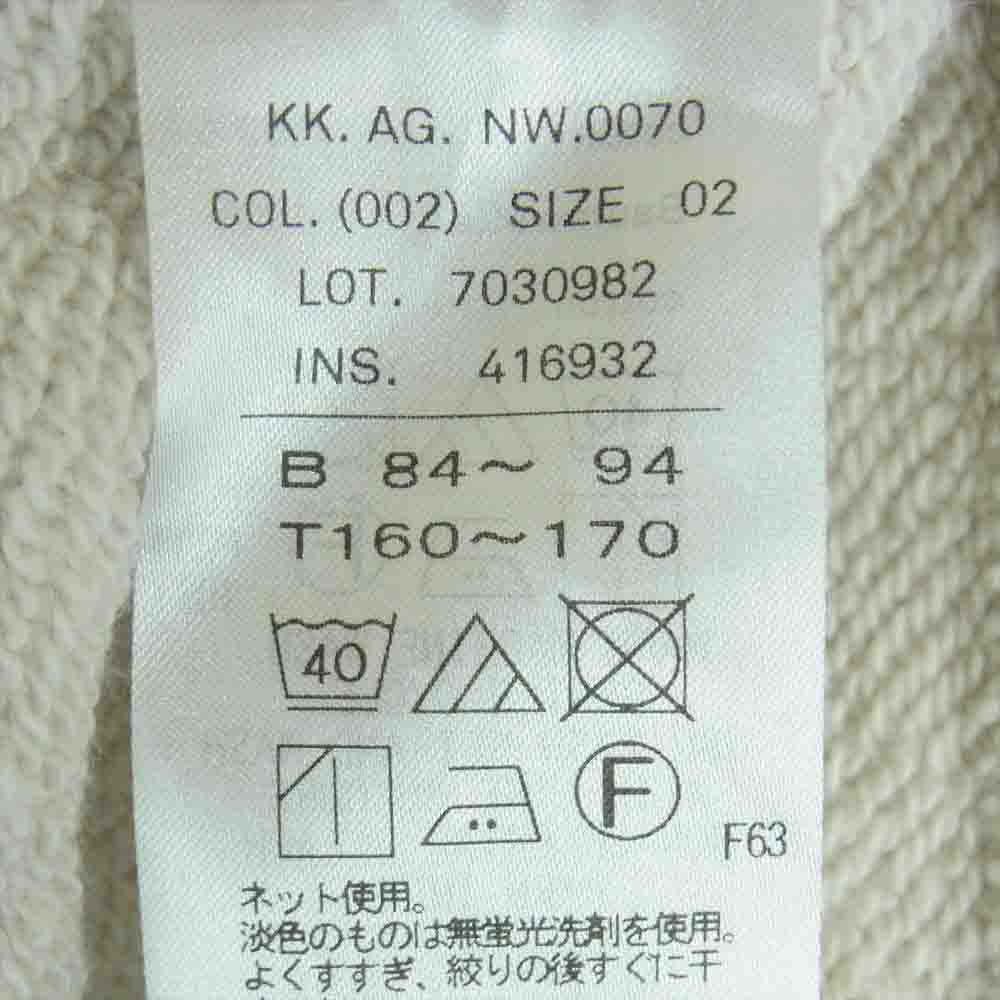 エイトン KKAGNM0070 ZERO TSURI URAKE CREWNECK PULLOVER スウェット クルーネック オフホワイト系 02【中古】