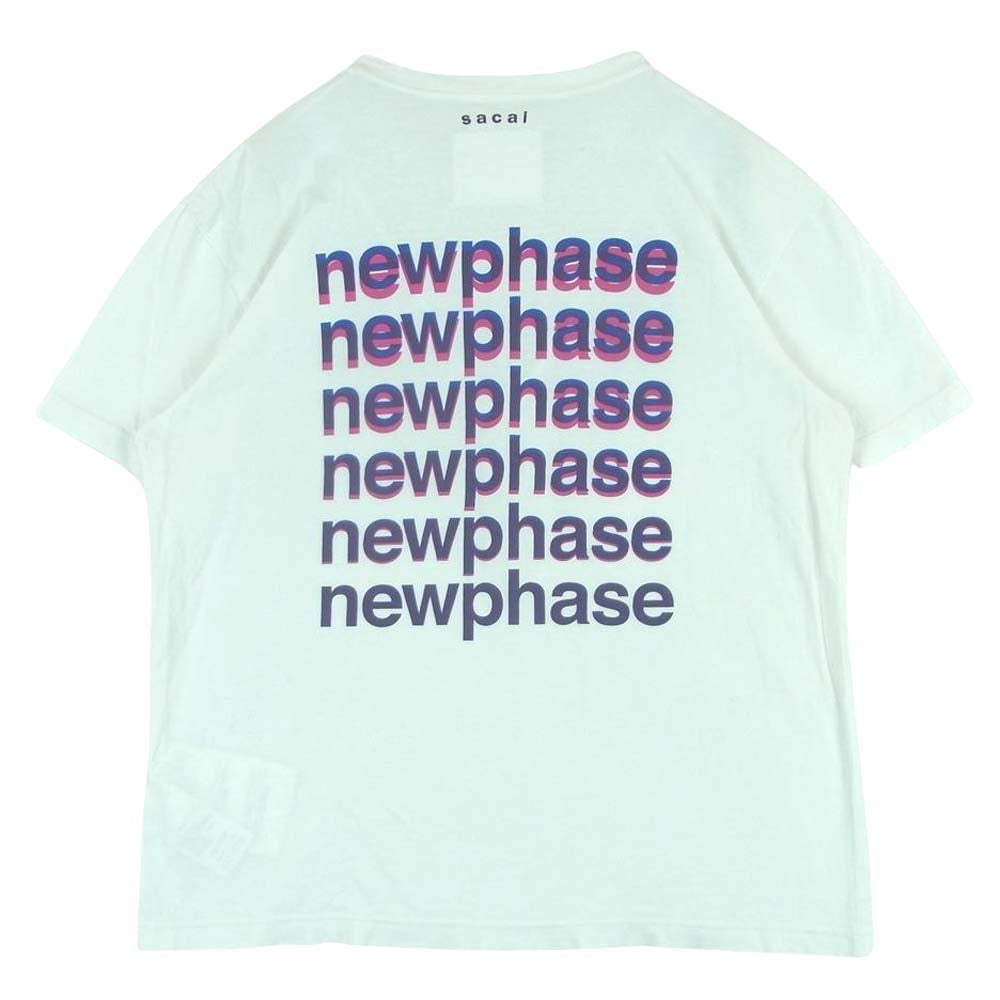 Sacai サカイ 20-0166S newphase ロゴプリント 半袖 Tシャツ コットン 日本製 ホワイト系 1【中古】
