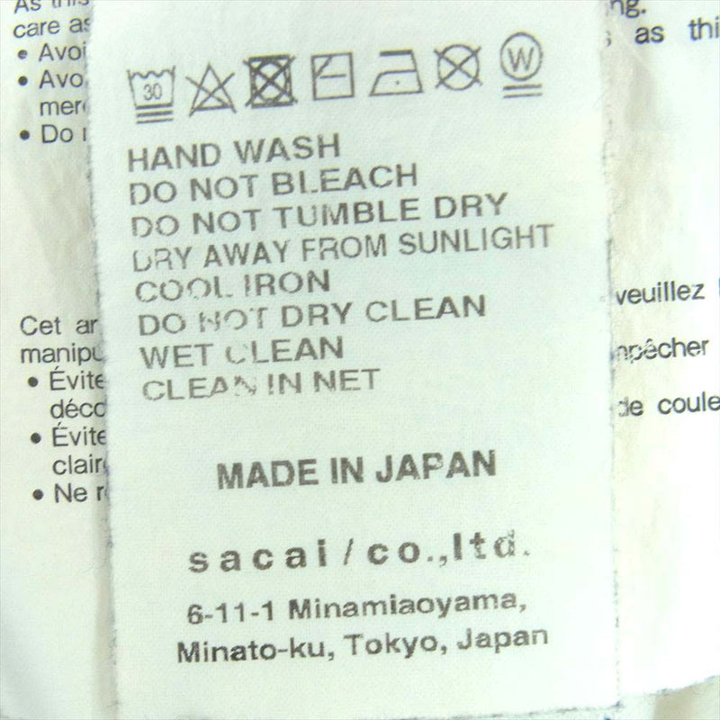 Sacai サカイ 20-0166S newphase ロゴプリント 半袖 Tシャツ コットン 日本製 ホワイト系 1【中古】