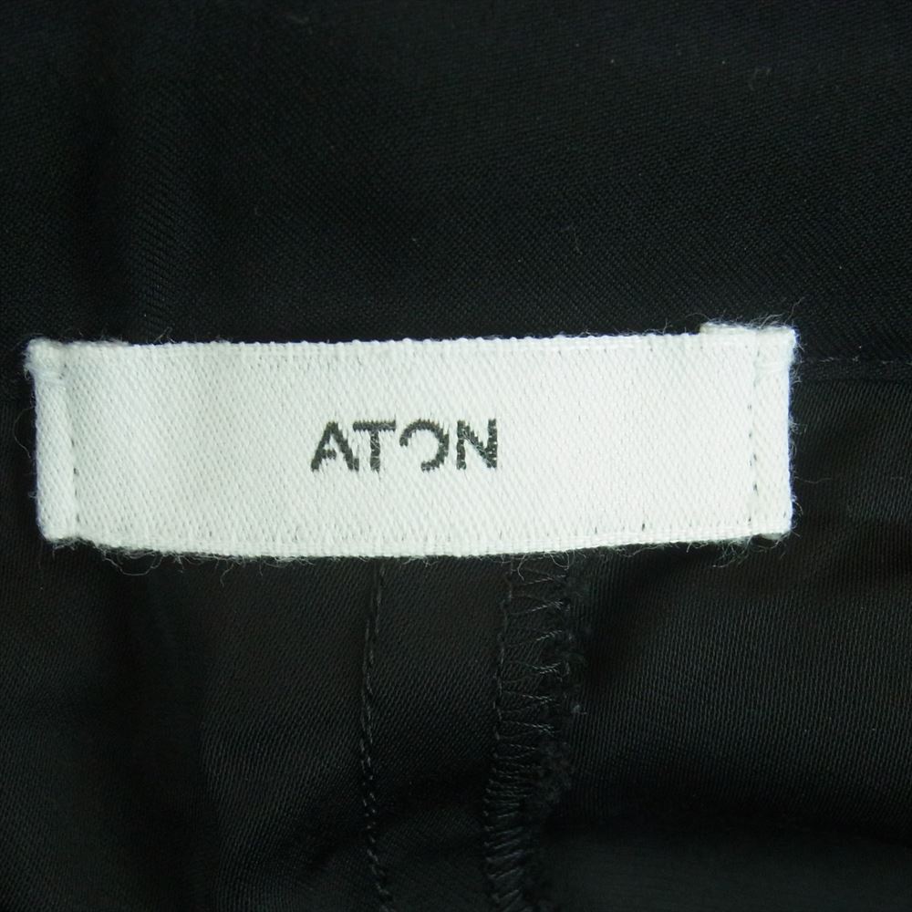 エイトン PRAGNW0705 VISCOSE CUPRA イージー パンツ レーヨン キュプラ 日本製 ブラック系 01【中古】