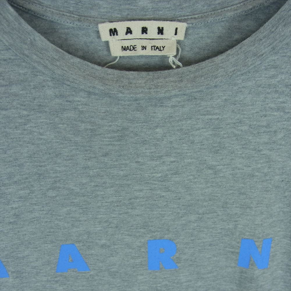 MARNI マルニ ロゴ ロングスリーブ 長袖 Tシャツ カットソー コットン イタリア製 グレー系 44【中古】