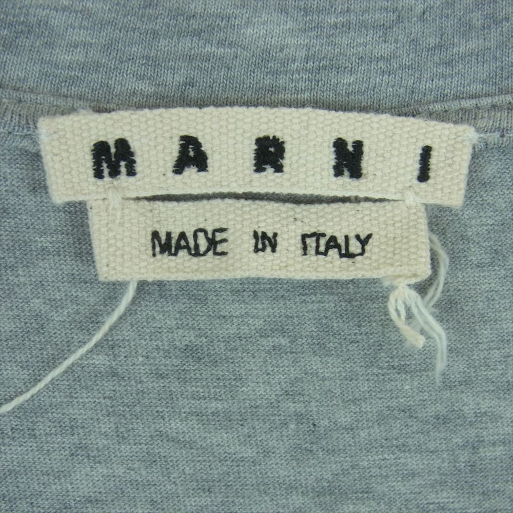 MARNI マルニ ロゴ ロングスリーブ 長袖 Tシャツ カットソー コットン イタリア製 グレー系 44【中古】