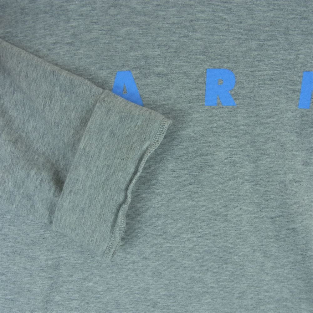 MARNI マルニ ロゴ ロングスリーブ 長袖 Tシャツ カットソー コットン イタリア製 グレー系 44【中古】