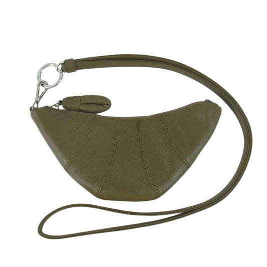 ルメール AC1015 LL0018 CROISSANT COIN PURSE NECKLACE クロワッサン コインポーチ ネックレス ブラウン系 OLIVE BROWN F【美品】【中古】