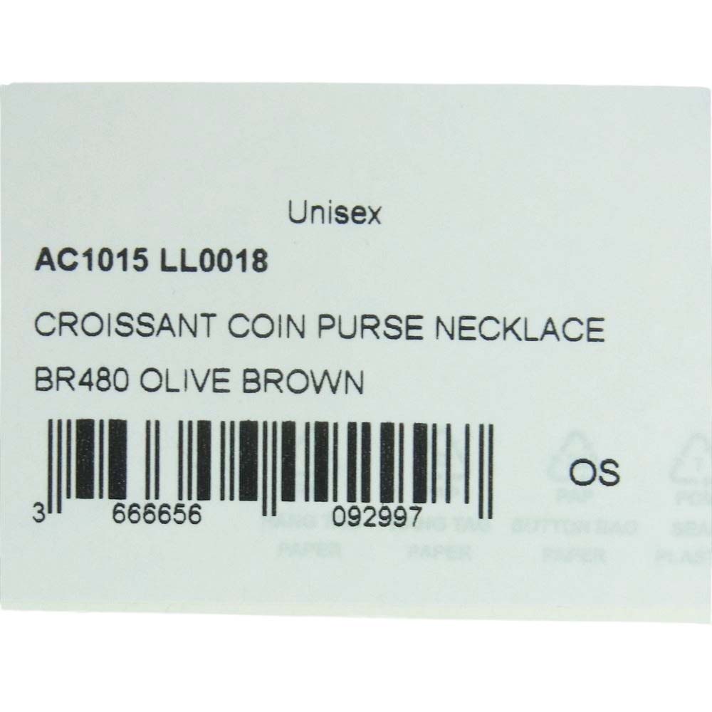 ルメール AC1015 LL0018 CROISSANT COIN PURSE NECKLACE クロワッサン コインポーチ ネックレス ブラウン系 OLIVE BROWN F【美品】【中古】
