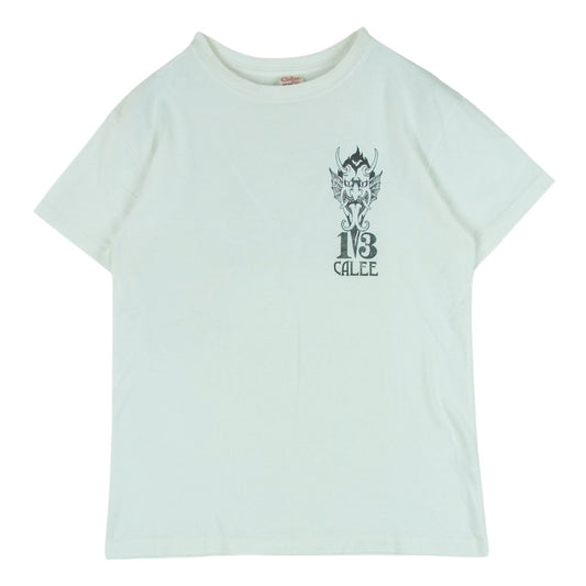 CALEE キャリー HICHOPPER13 ハイチョッパー13 半袖 Ｔシャツ コットン 日本製 ホワイト系 M【中古】