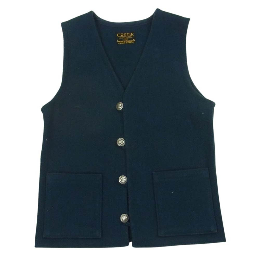 COOTIE クーティー BAJA VEST フラワー コンチョ付 バハ ベスト コットン 日本製 ダークネイビー系 M【中古】