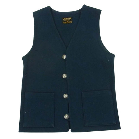 COOTIE クーティー BAJA VEST フラワー コンチョ付 バハ ベスト コットン 日本製 ダークネイビー系 M【中古】