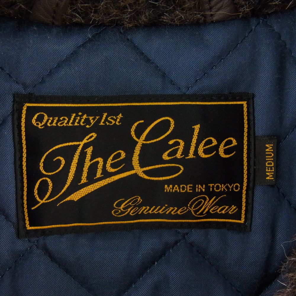 CALEE キャリー 14AW CL-14AW048 ALPACA SHAGGY LEATHER COMB SPORTS JACKET ホースハイド 馬革 レザー切替 アルパカ シャギー ジャケット ブラウン系 M【中古】