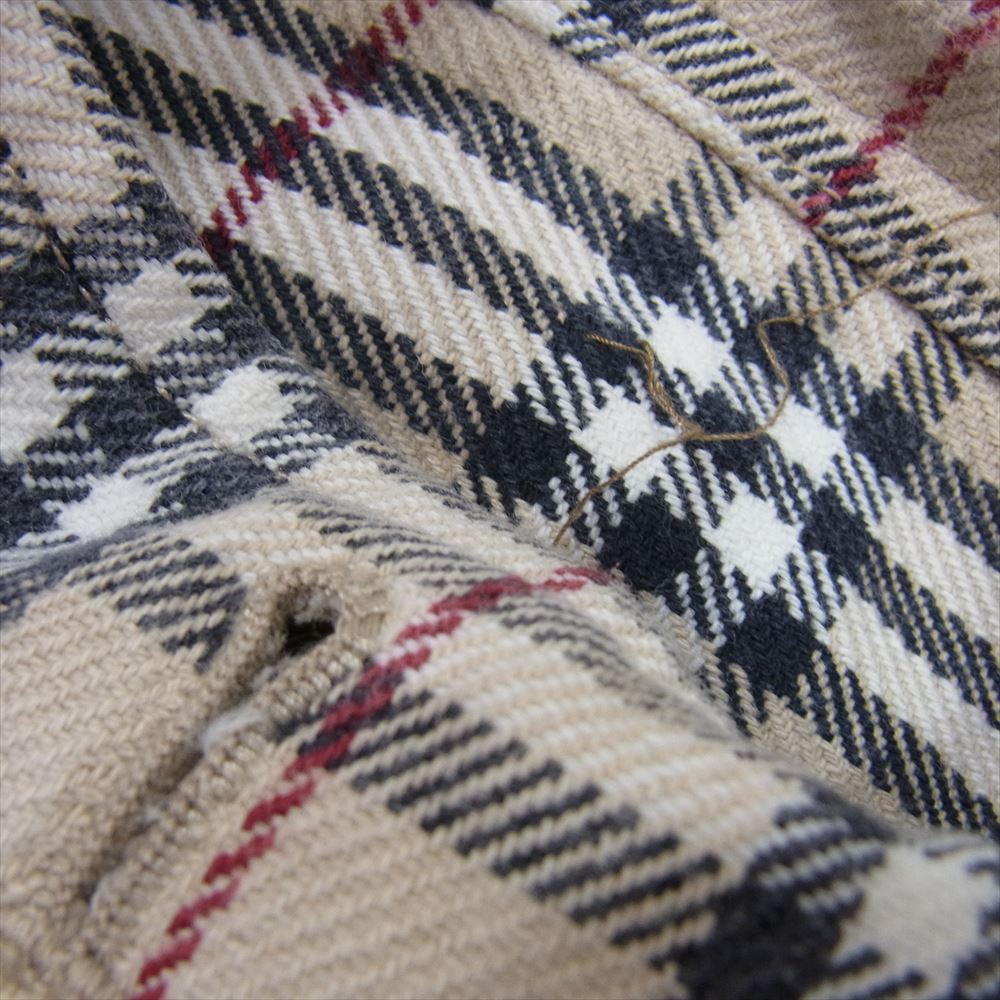 BURBERRY BLUE LABEL バーバリーブルーレーベル ロゴ刺繍 ノバチェック ハーフ パンツ ショーツ ブラウン系 M【中古】