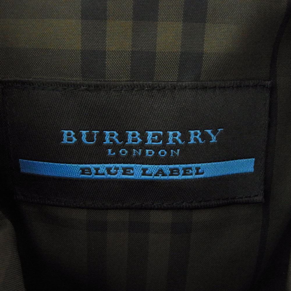 BURBERRY BLUE LABEL バーバリーブルーレーベル FCK51-917-63 ファー ダウン ジャケット 裏地チェック カーキ系 L【中古】
