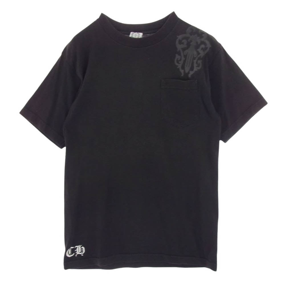 CHROME HEARTS クロムハーツ（原本無） セメタリークロス バックプリント ダガー ポケット付き 半袖 Tシャツ ブラック系 M【中古】