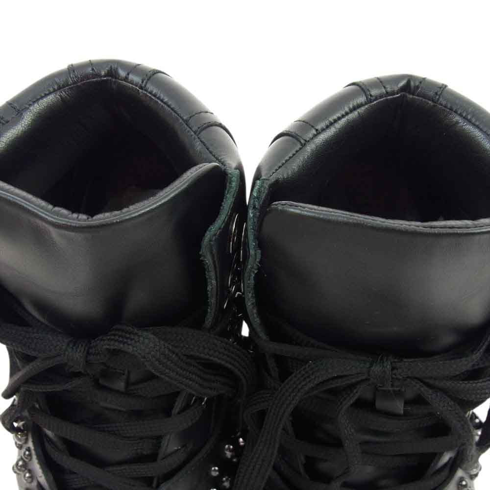 JIMMY CHOO ジミーチュウ RUBEN ルーベン スタッズ ベルト ハイカット スニーカー シューズ ブラック系 42.5【中古】