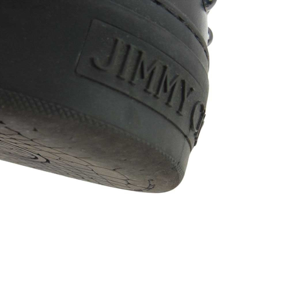 JIMMY CHOO ジミーチュウ RUBEN ルーベン スタッズ ベルト ハイカット スニーカー シューズ ブラック系 42.5【中古】