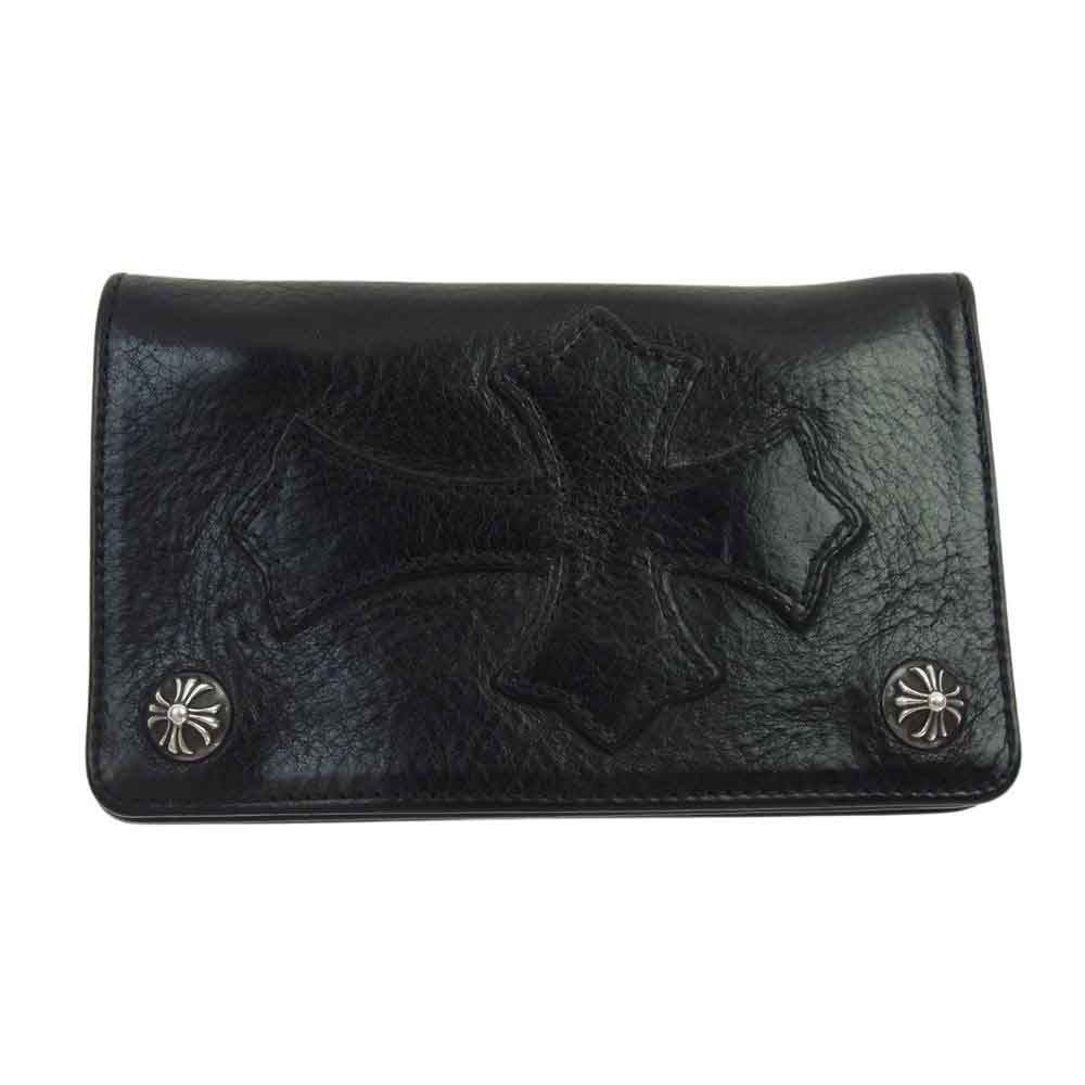 CHROME HEARTS クロムハーツ（原本無） 1ZIP 1ジップ クロスパッチ ウォレット 財布 ブラック系【中古】