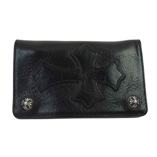 CHROME HEARTS クロムハーツ（原本無） 1ZIP 1ジップ クロスパッチ ウォレット 財布 ブラック系【中古】