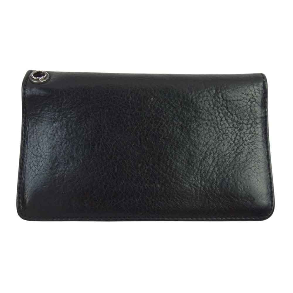 CHROME HEARTS クロムハーツ（原本無） 1ZIP 1ジップ クロスパッチ ウォレット 財布 ブラック系【中古】