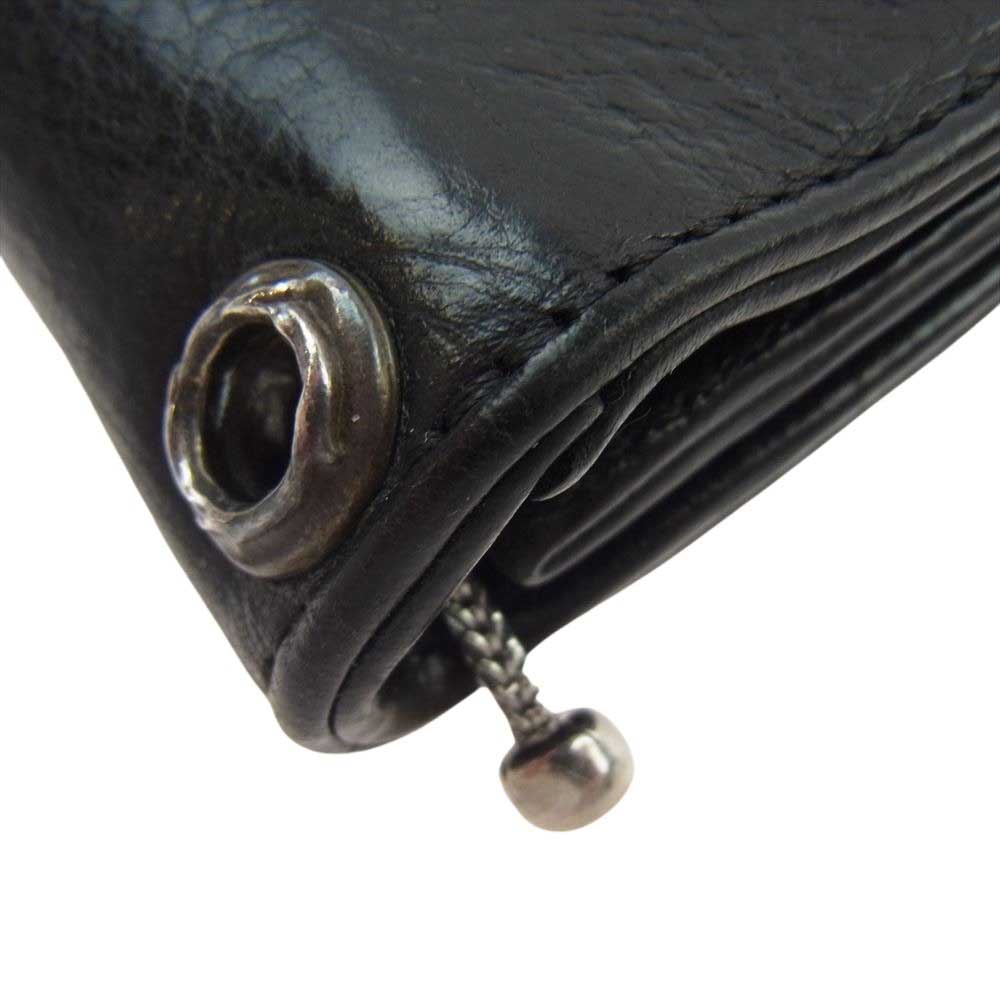 CHROME HEARTS クロムハーツ（原本無） 1ZIP 1ジップ クロスパッチ ウォレット 財布 ブラック系【中古】