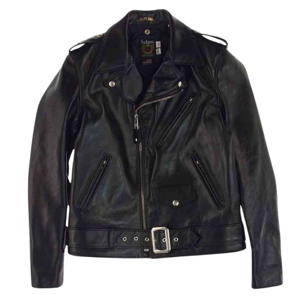 schott ショット 7823950087 613UHT HORSEHIDE ONESTAR TALL ホースハイド ワンスタートール 馬革 ダブル ライダースジャケット ブラック系 38【新古品】【未使用】【中古】