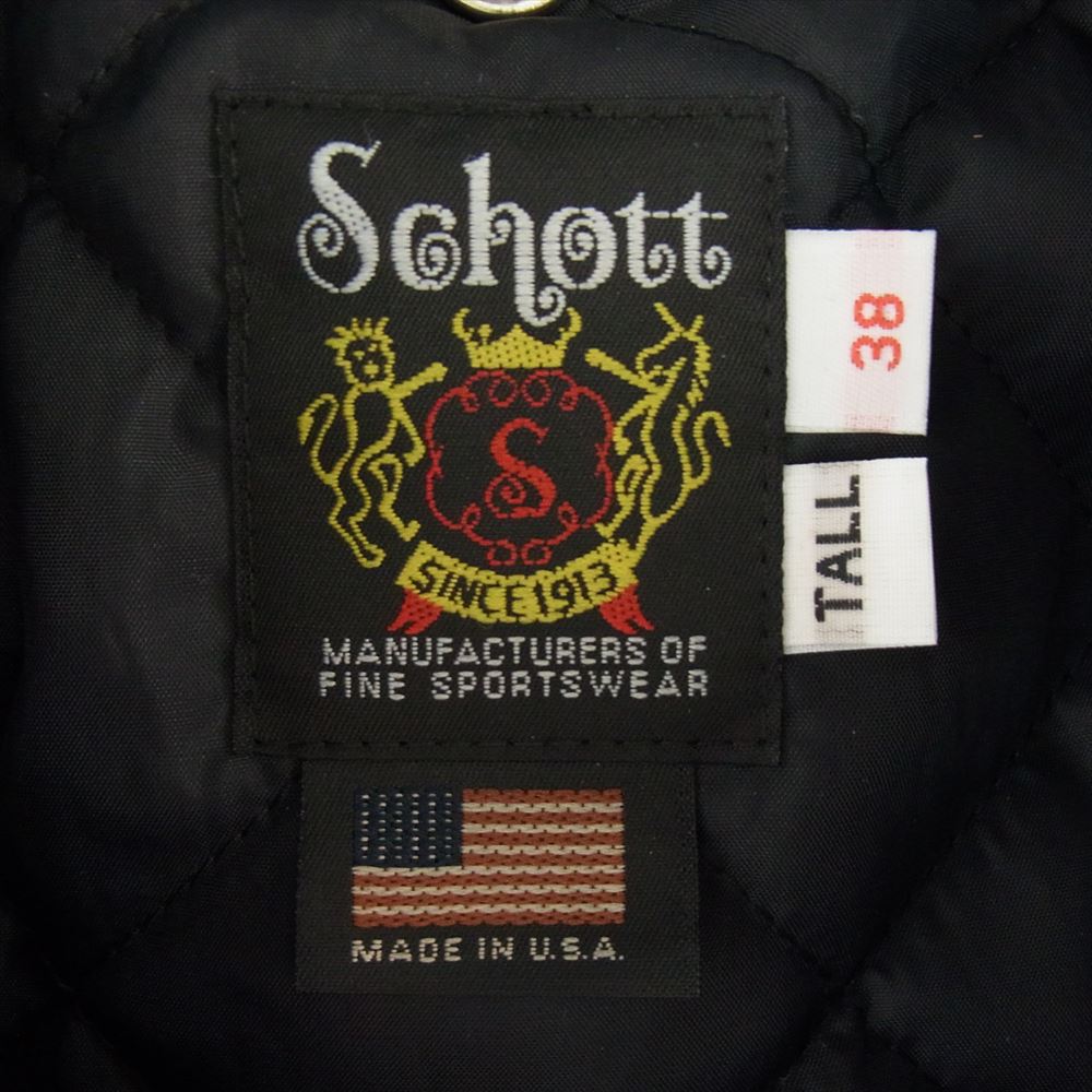 schott ショット 7823950087 613UHT HORSEHIDE ONESTAR TALL ホースハイド ワンスタートール 馬革 ダブル ライダースジャケット ブラック系 38【新古品】【未使用】【中古】