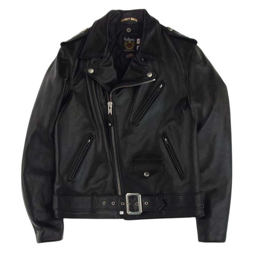 schott ショット 7823950087 613UHT HORSEHIDE ONESTAR TALL ホースハイド ワンスタートール 馬革 ダブル ライダースジャケット ブラック系 38【新古品】【未使用】【中古】
