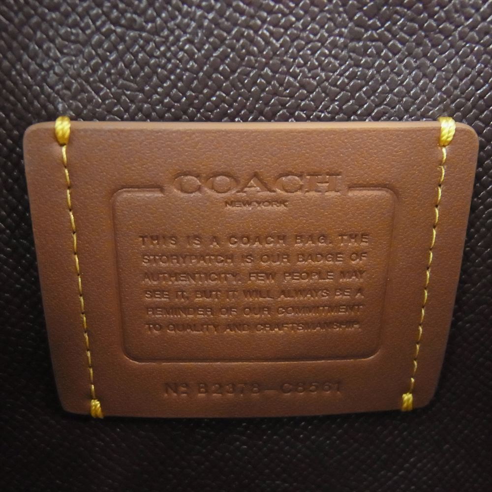 COACH コーチ C8561 WILLOW ウィロウ トート 24 カラーブロック レザー トート ショルダー バッグ イエロー系【中古】