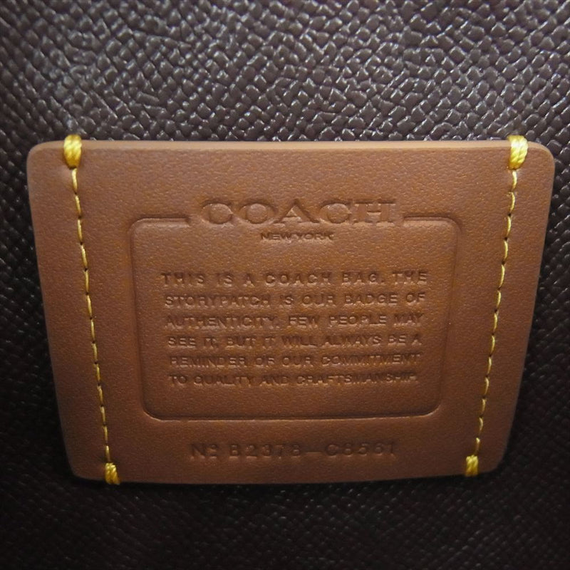 COACH コーチ C8561 WILLOW ウィロウ トート 24 カラーブロック レザー トート ショルダー バッグ イエロー系【中古】